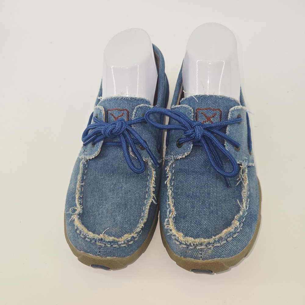 Twisted X Blue Denim Moc Toe Driving Boat Shoes WDM0049 Women's Sz: 8.5 M